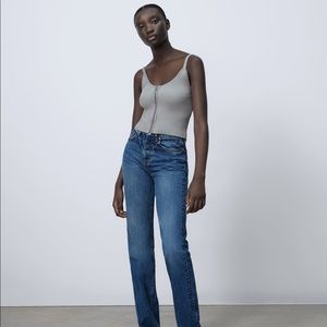 Zara Gray Knit Corset Top